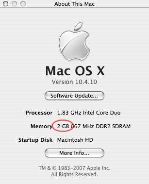 Mac about ram