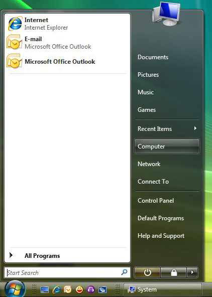 Windows Vista start